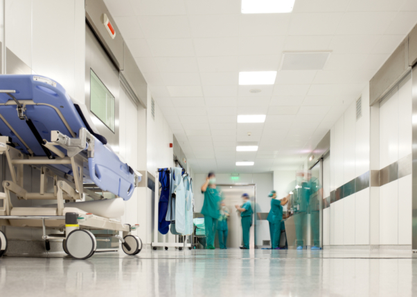 Hospital corridor cleaning